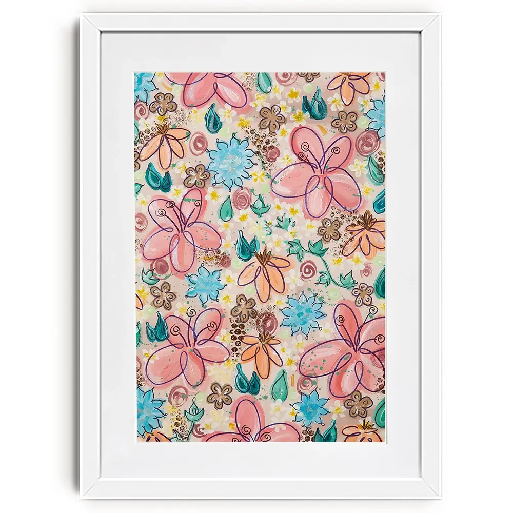 Flower Power Pink Framed Art Print Flower Power Pink Framed Art Print wall art product Elizabeth White