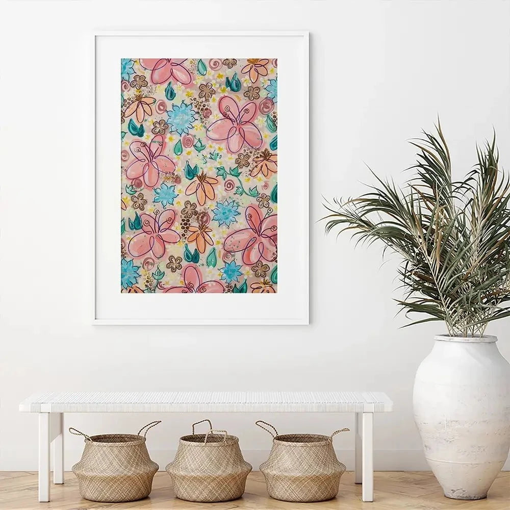Flower Power Pink Framed Art Print Flower Power Pink Framed Art Print wall art product Elizabeth White