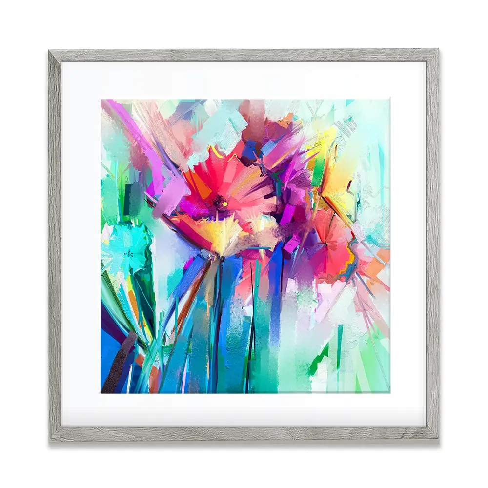 Flower Power Square Framed Art Print Flower Power Square Framed Art Print wall art product Art Print Shop