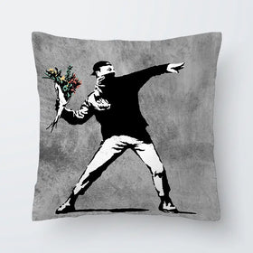 Flower Thrower Cushion Flower Thrower Cushion wall art product Banksy