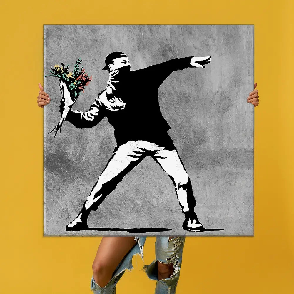 Flower Thrower Oversized Canvas Print Flower Thrower Oversized Canvas Print wall art product Art Print Shop