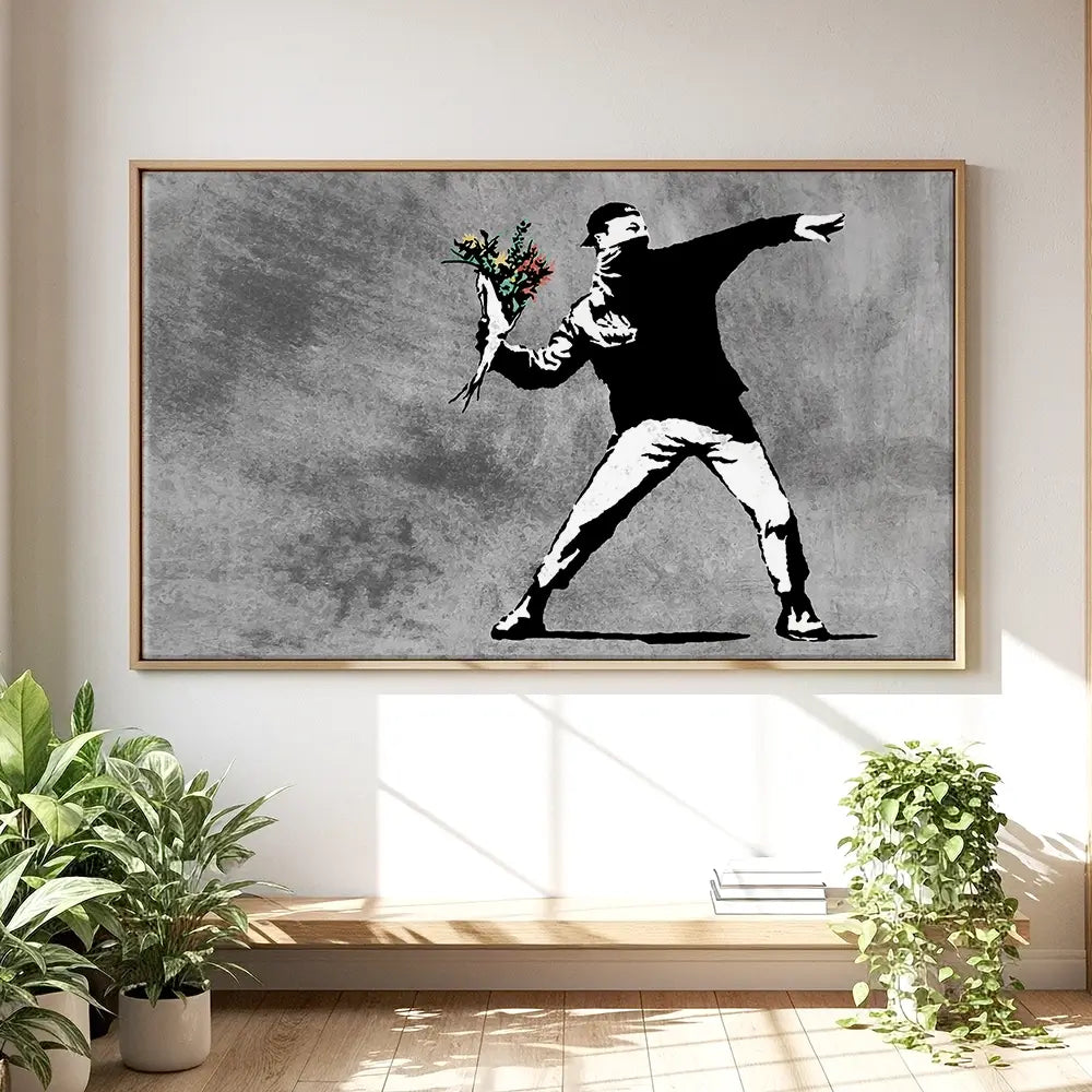 Flower Thrower Oversized Canvas Print Flower Thrower Oversized Canvas Print wall art product Art Print Shop