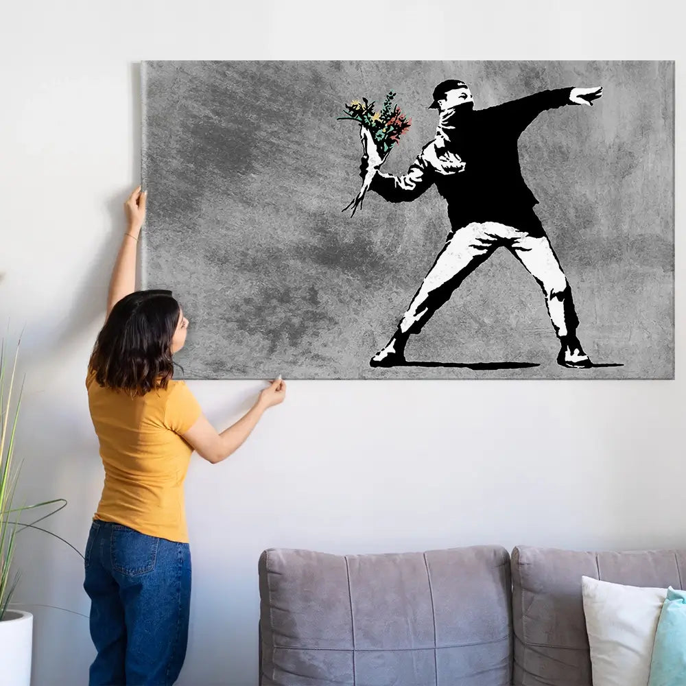 Flower Thrower Oversized Canvas Print Flower Thrower Oversized Canvas Print wall art product Art Print Shop