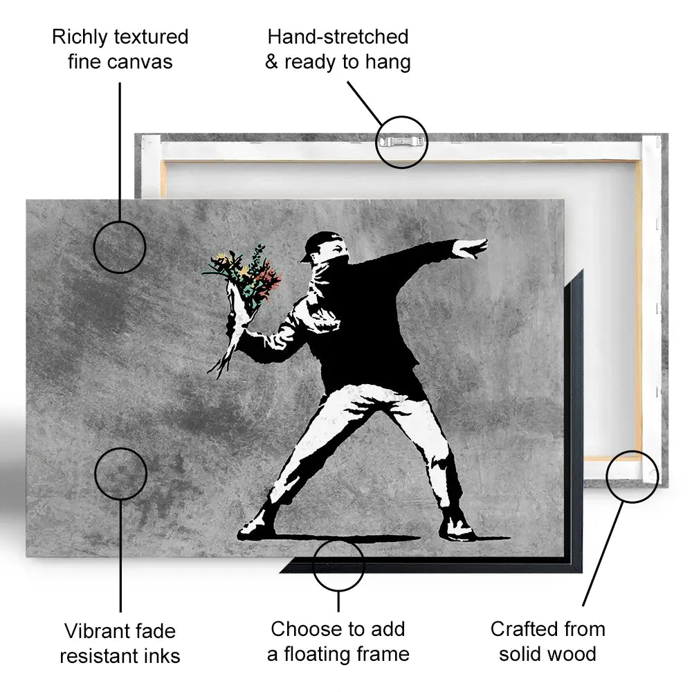 Flower Thrower Oversized Canvas Print Flower Thrower Oversized Canvas Print wall art product Banksy