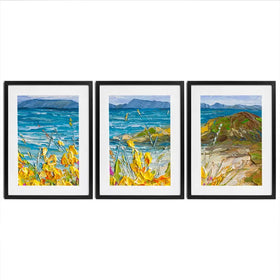 Flowers Beside The Sea Framed Art Print Trio Flowers Beside The Sea Framed Art Print Trio wall art product Olga Tkachyk