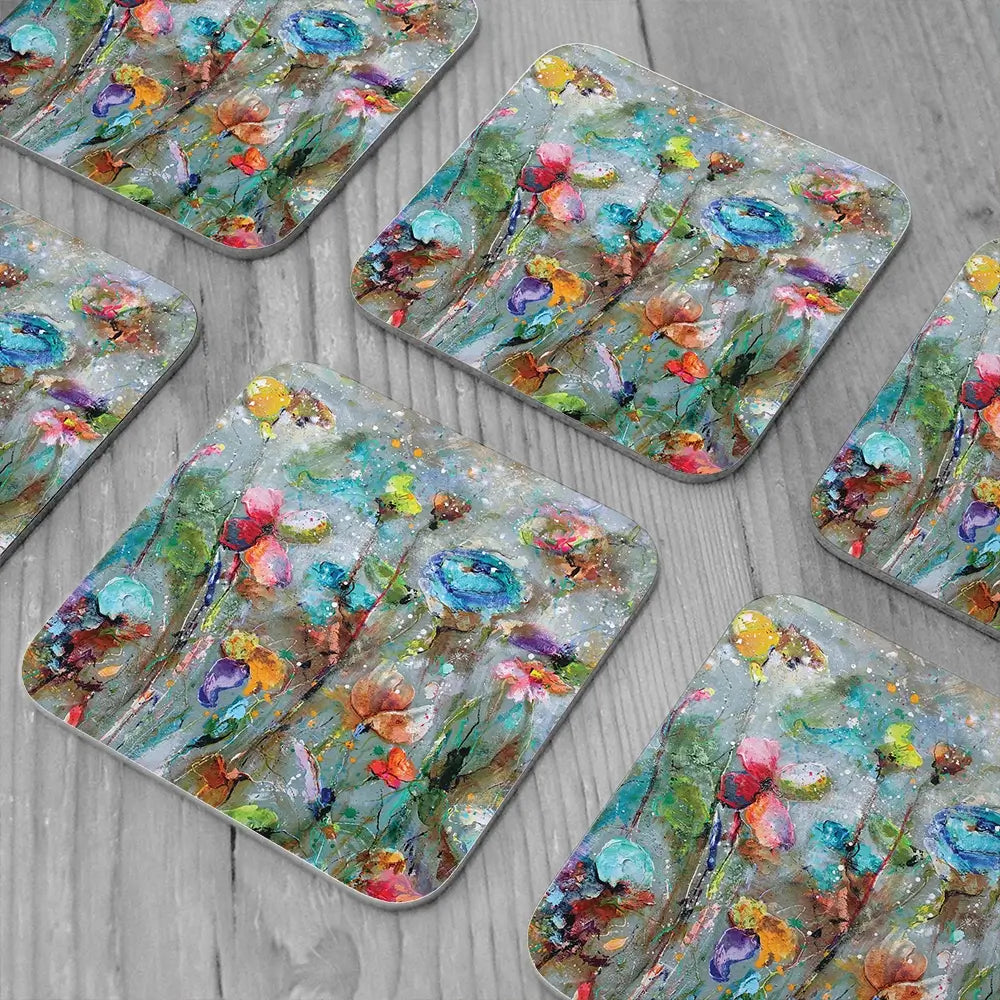 Flowers By Dawn Coaster Set Rainbow Soul Tree Coaster Set | Rainbow Soul Tree Art Coasters wall art product Studio Paint-Ing