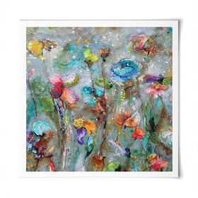 Flowers By Dawn Square Art Print Flowers By Dawn Square Art Print wall art product Studio Paint-Ing