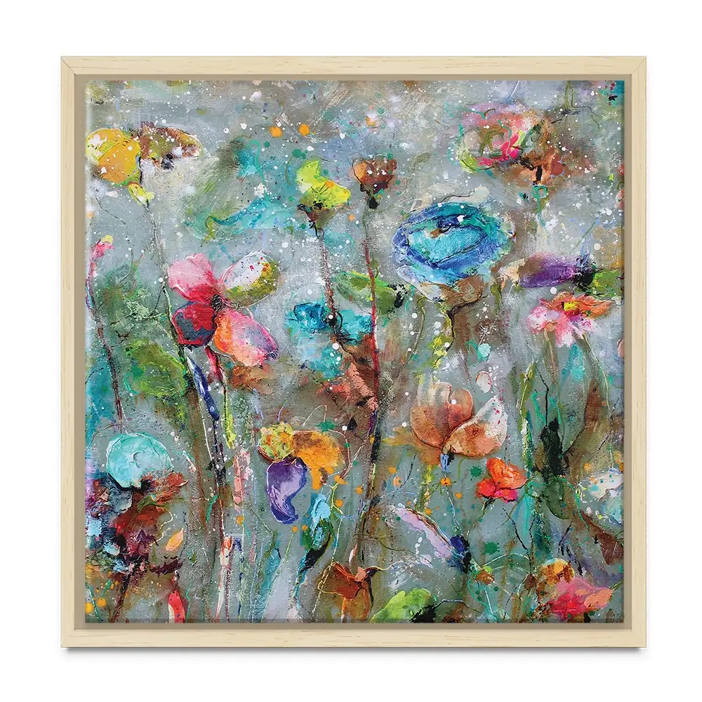 Flowers By Dawn Square Canvas Print Flowers By Dawn Square Canvas Print wall art product Studio Paint-Ing