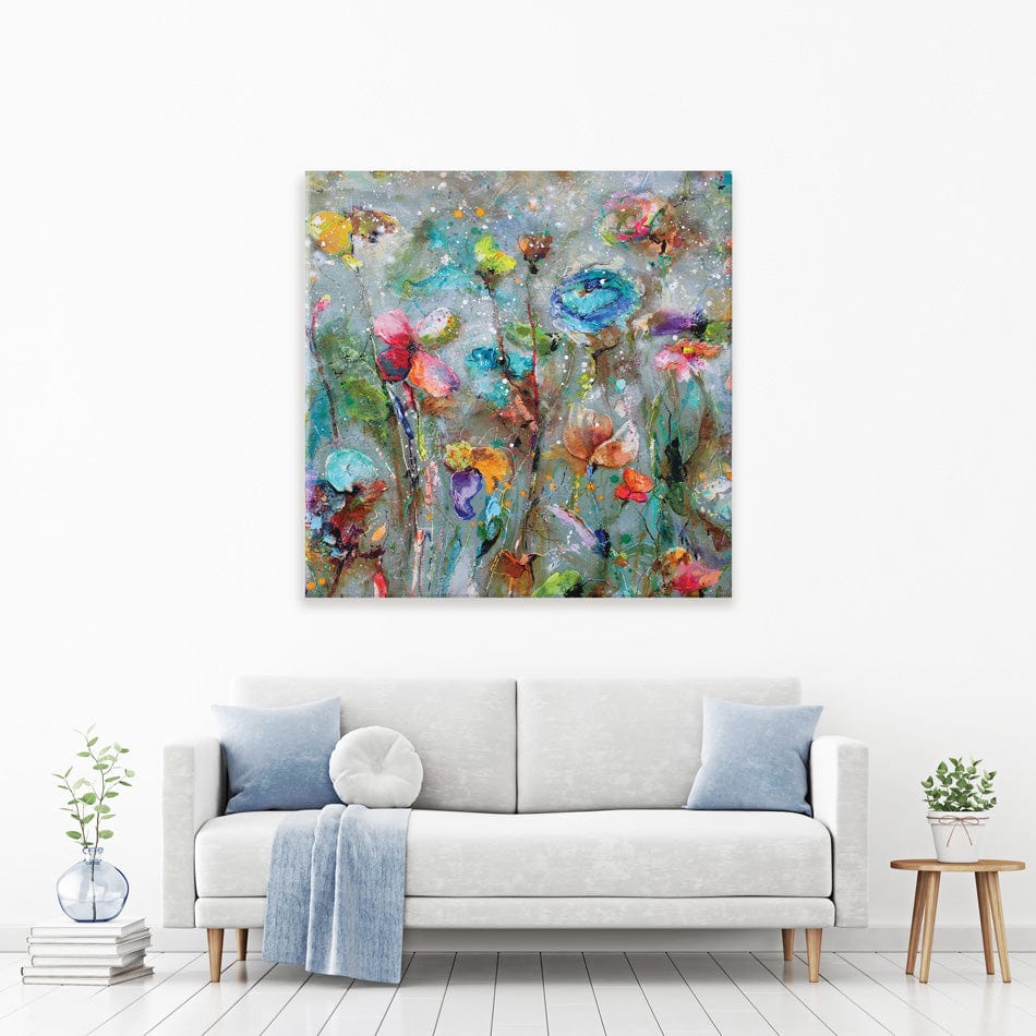 Flowers By Dawn Square Canvas Print wall art product Studio Paint-Ing
