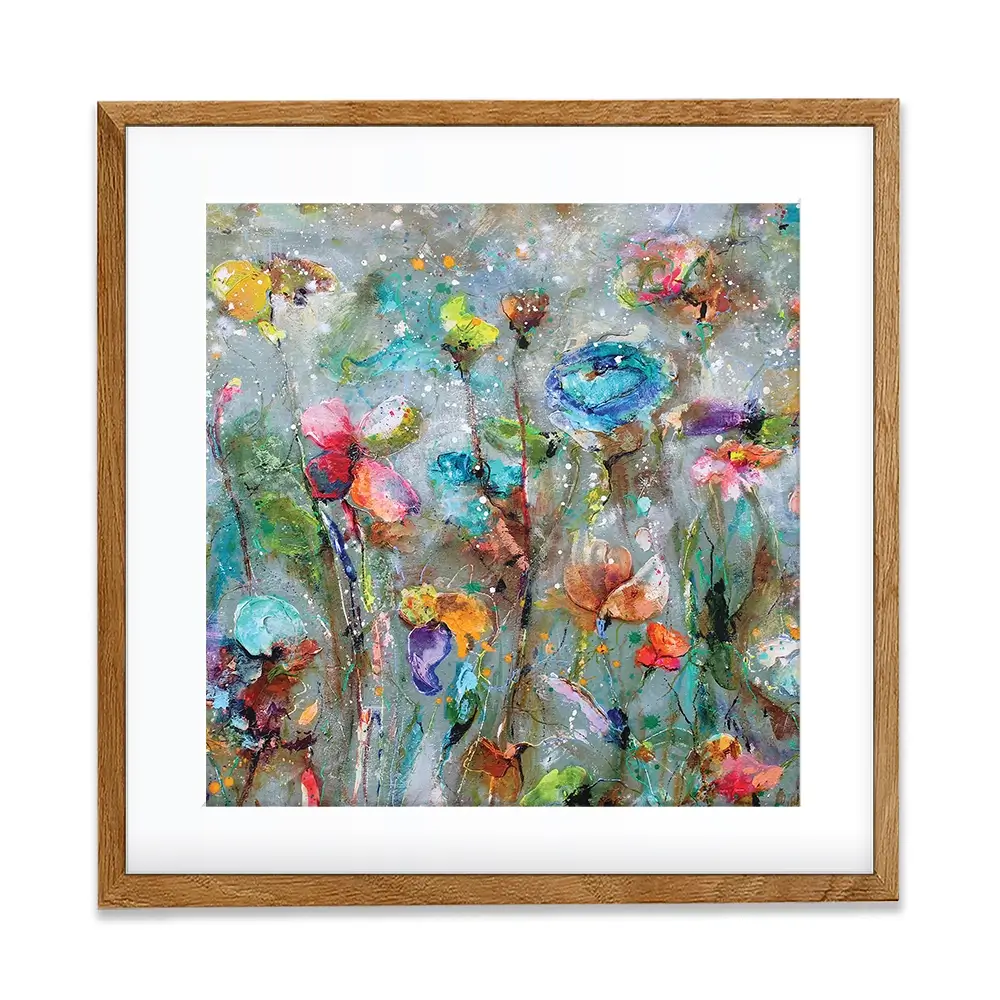 Flowers By Dawn Square Framed Art Print Flowers By Dawn Square Framed Art Print wall art product Studio Paint-Ing