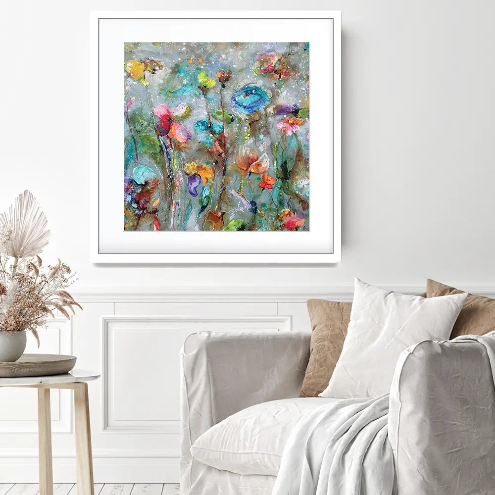 Flowers By Dawn Square Framed Art Print Flowers By Dawn Square Framed Art Print wall art product Studio Paint-Ing