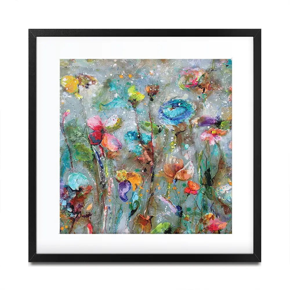 Flowers By Dawn Square Framed Art Print Flowers By Dawn Square Framed Art Print wall art product Studio Paint-Ing