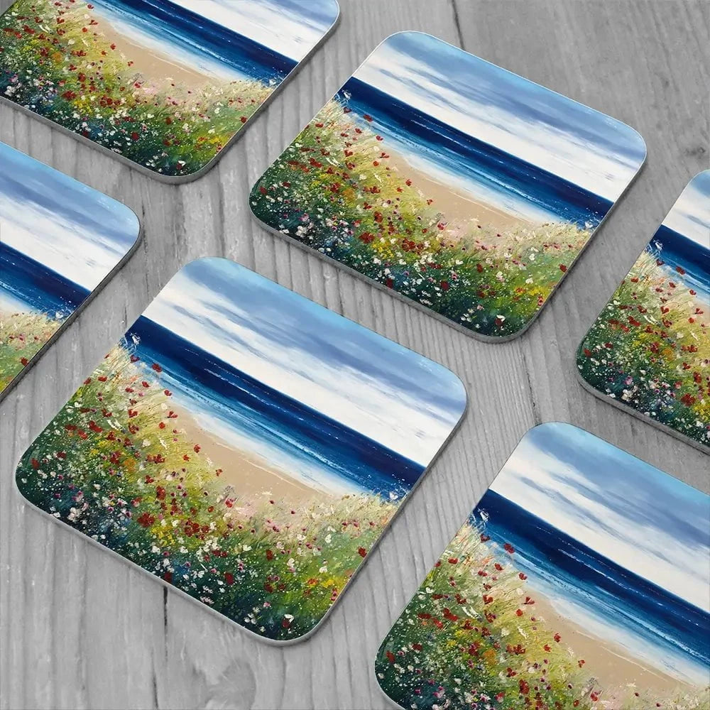 Flowers By The Water Coaster Set Flowers By The Water Coaster Set wall art product Laure Bury
