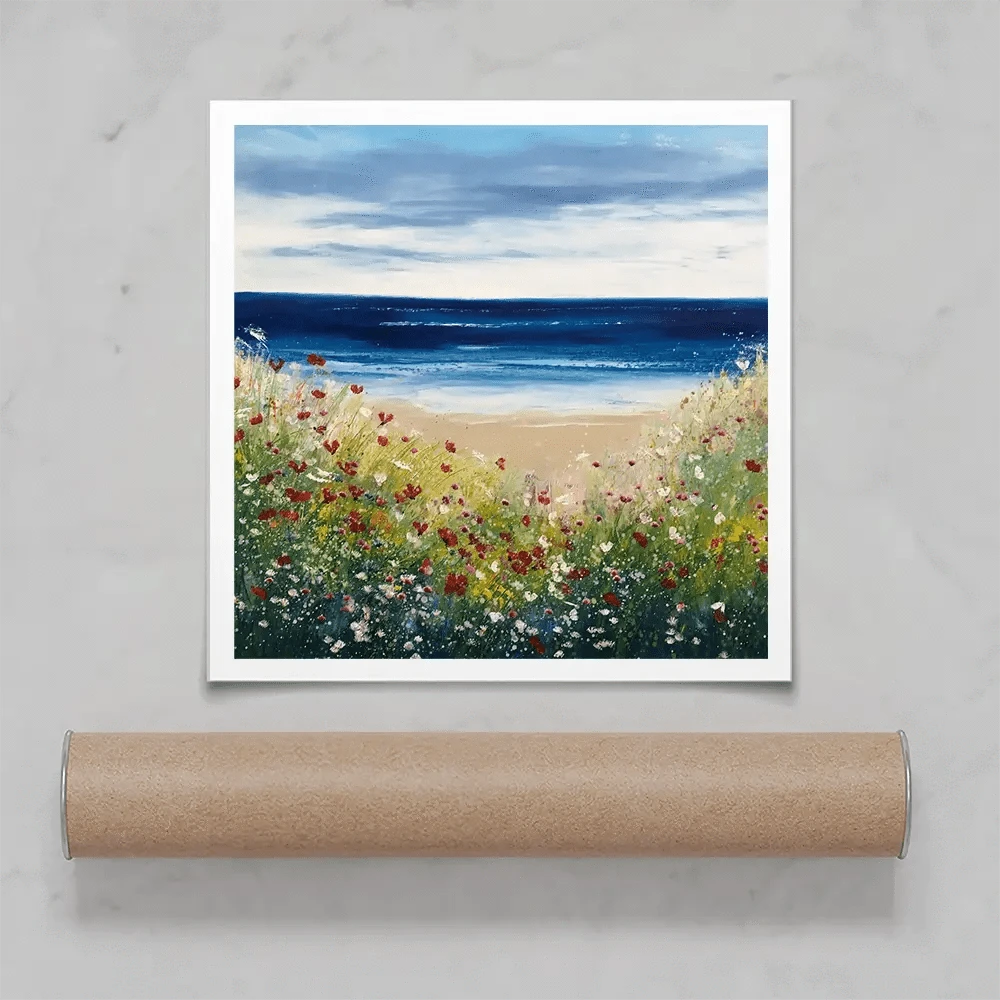 Flowers By The Water Square Art Print Flowers By The Water Square Art Print wall art product Laure Bury
