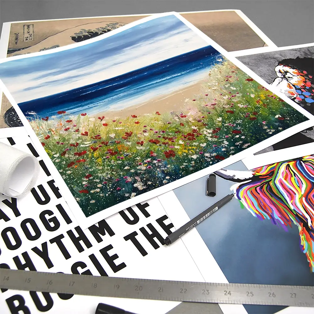 Flowers By The Water Square Art Print Flowers By The Water Square Art Print wall art product Laure Bury