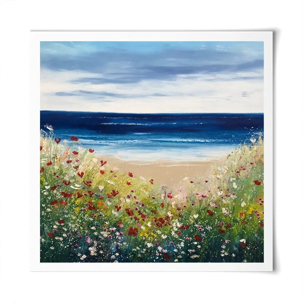 Flowers By The Water Square Art Print Flowers By The Water Square Art Print wall art product Laure Bury