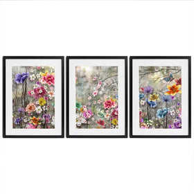 Flowers Everywhere Framed Art Print Trio Flowers Everywhere Framed Art Print Trio wall art product Pawaris Pattano09 / Shutterstock