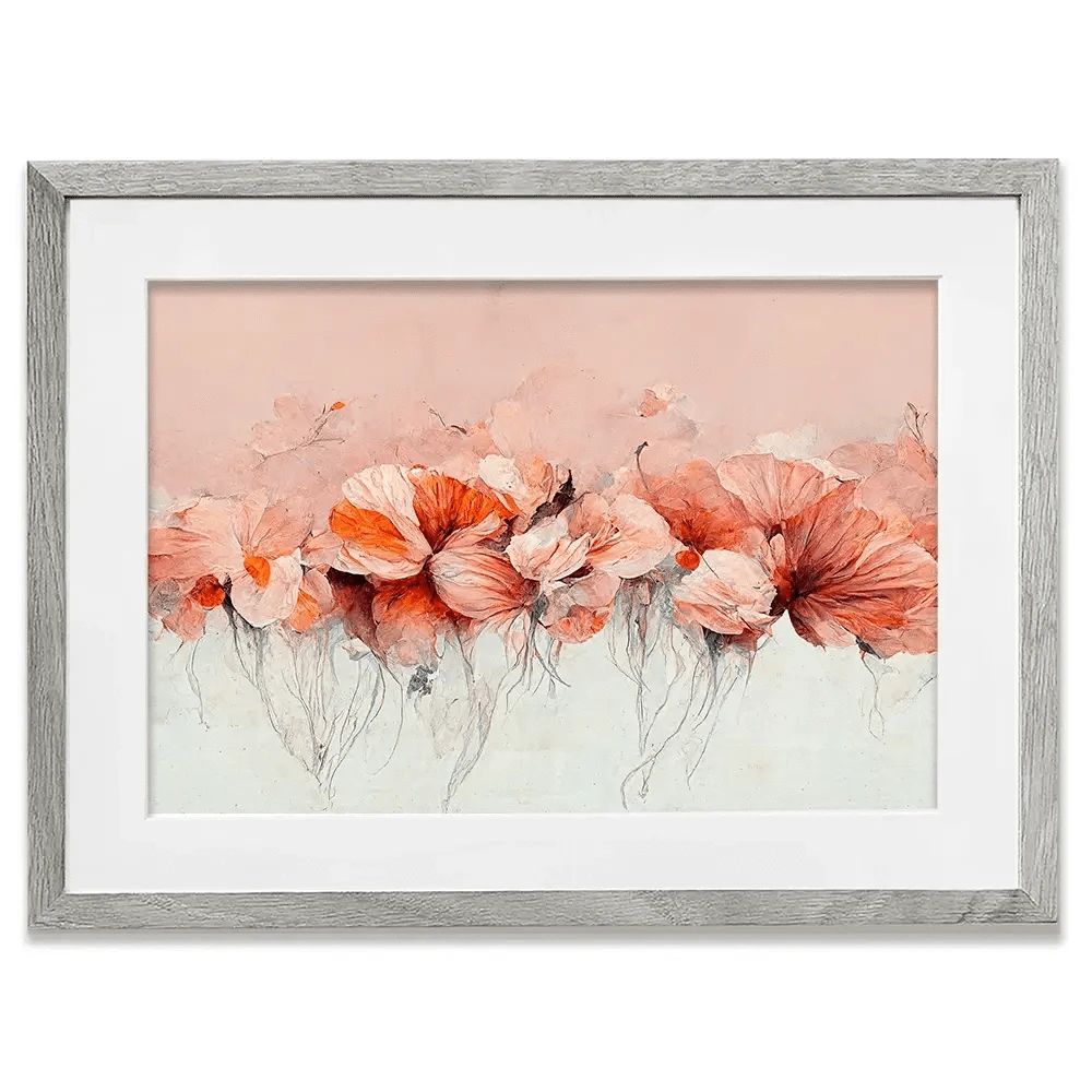 Flowers In A Row Framed Art Print Flowers In A Row Framed Art Print wall art product Treechild