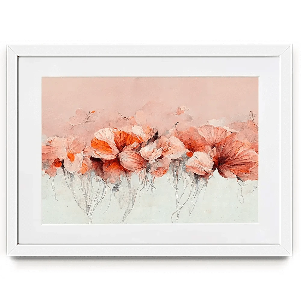 Flowers In A Row Framed Art Print Flowers In A Row Framed Art Print wall art product Treechild
