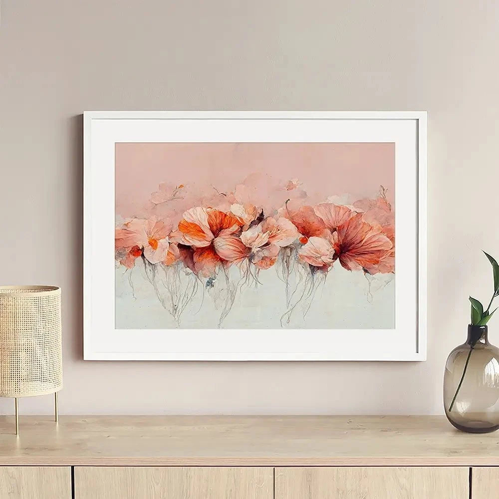 Flowers In A Row Framed Art Print Flowers In A Row Framed Art Print wall art product Treechild