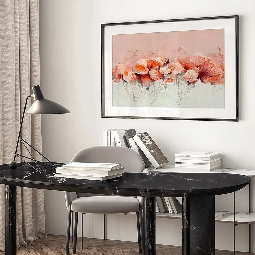 Flowers In A Row Framed Art Print Flowers In A Row Framed Art Print wall art product Treechild