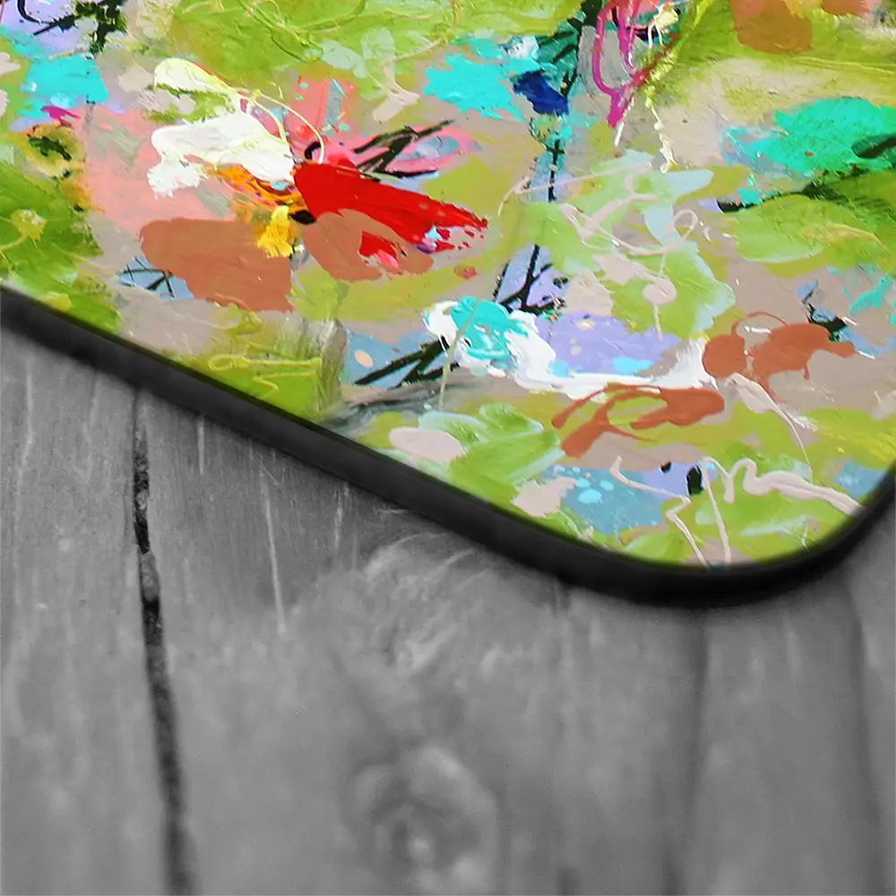 Flowers In Green Coaster Set Flowers In Green Coaster Set wall art product Studio Paint-Ing