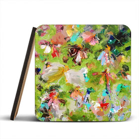 Flowers In Green Coaster Set Flowers In Green Coaster Set wall art product Studio Paint-Ing