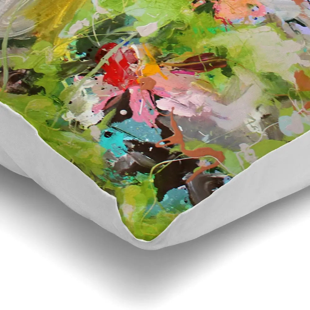 Flowers In Green Cushion Flowers In Green Cushion wall art product Studio Paint-Ing