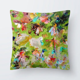 Flowers In Green Cushion Flowers In Green Cushion wall art product Studio Paint-Ing