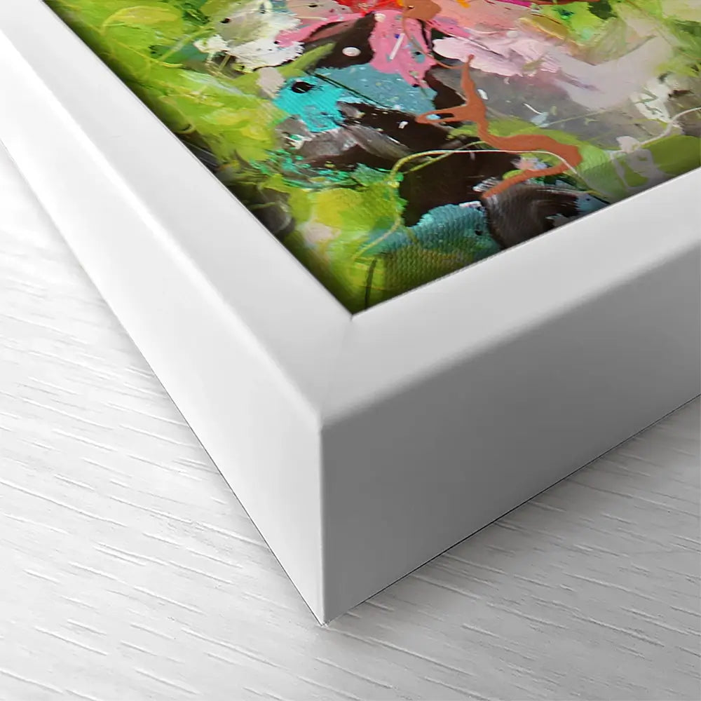 Flowers In Green Square Canvas Print Flowers In Green Square Canvas Print wall art product Studio Paint-Ing