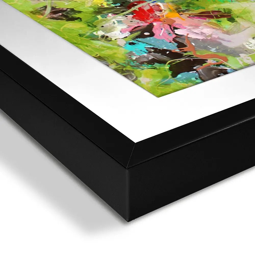 Flowers In Green Square Framed Art Print Flowers In Green Square Framed Art Print wall art product Studio Paint-Ing