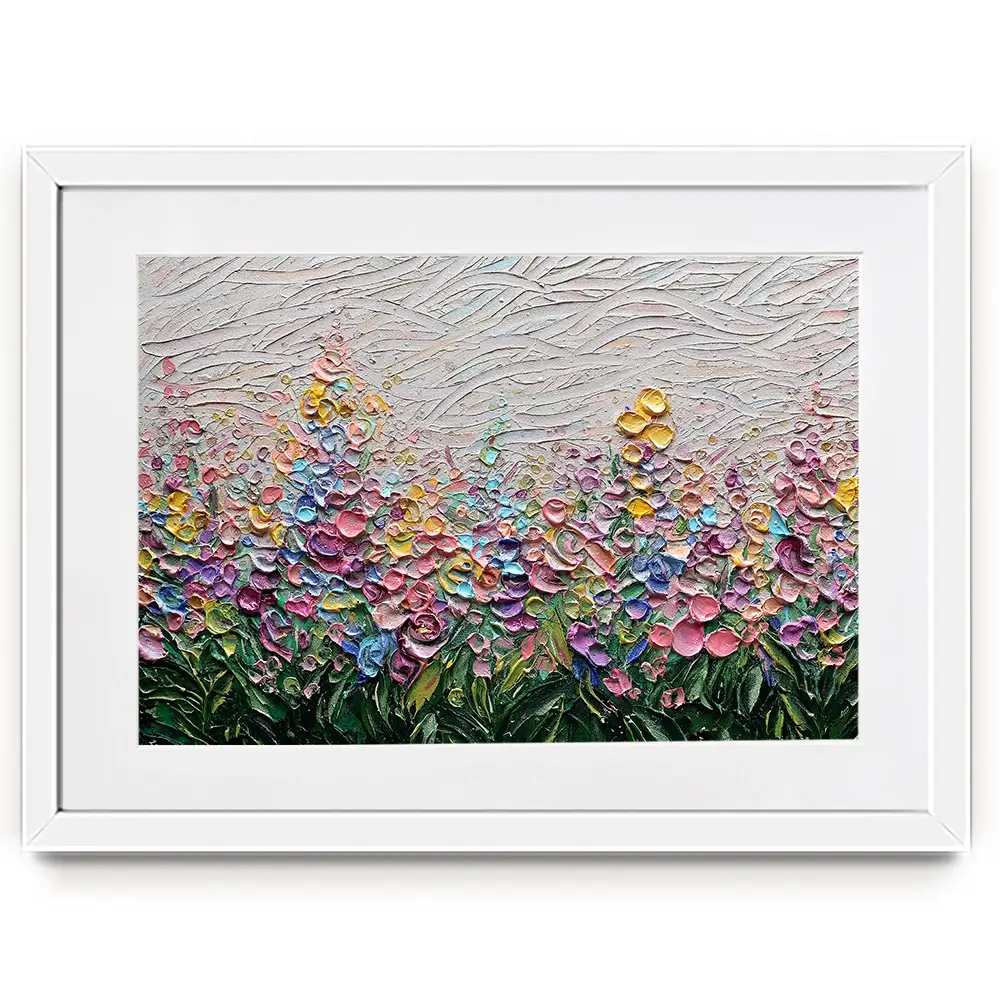 Flowers Of The Rainbow Framed Art Print Flowers Of The Rainbow Framed Art Print wall art product Nada Khatib