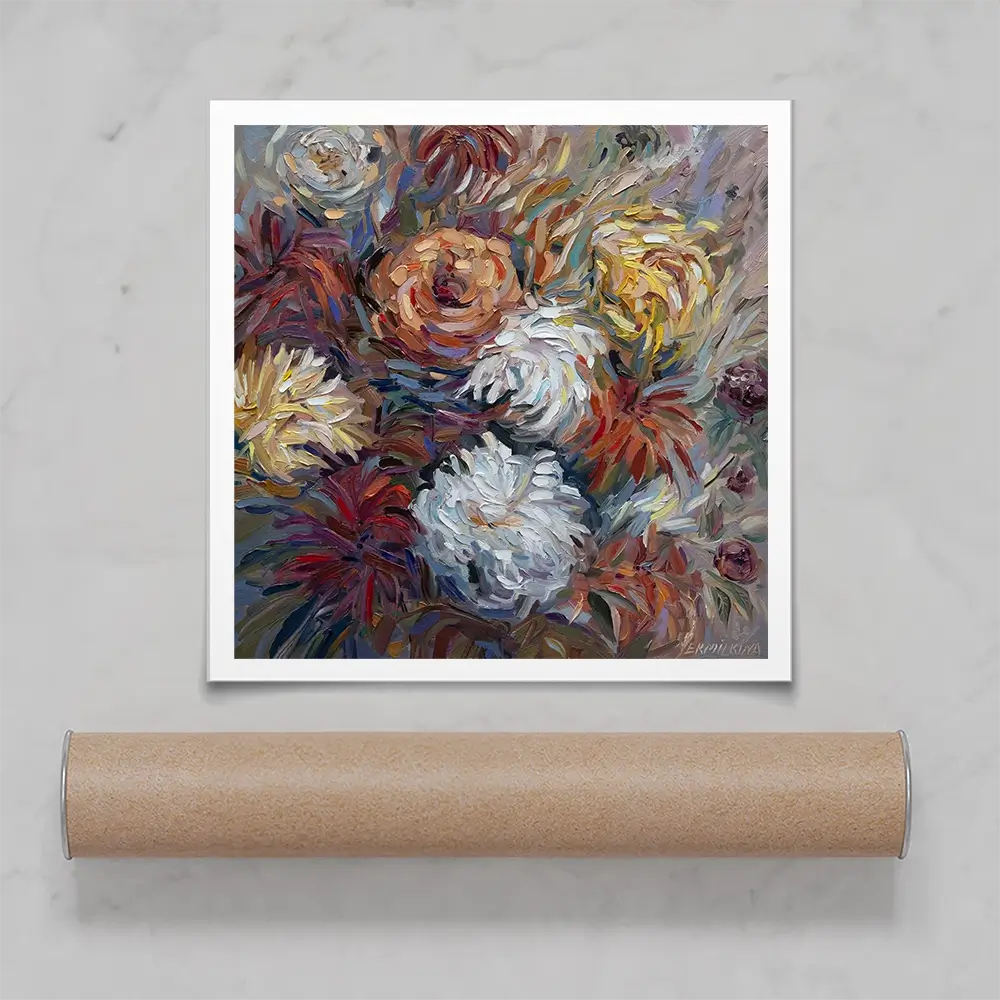 Flowers Square Art Print Flowers Square Art Print wall art product Ekaterina Ermilkina