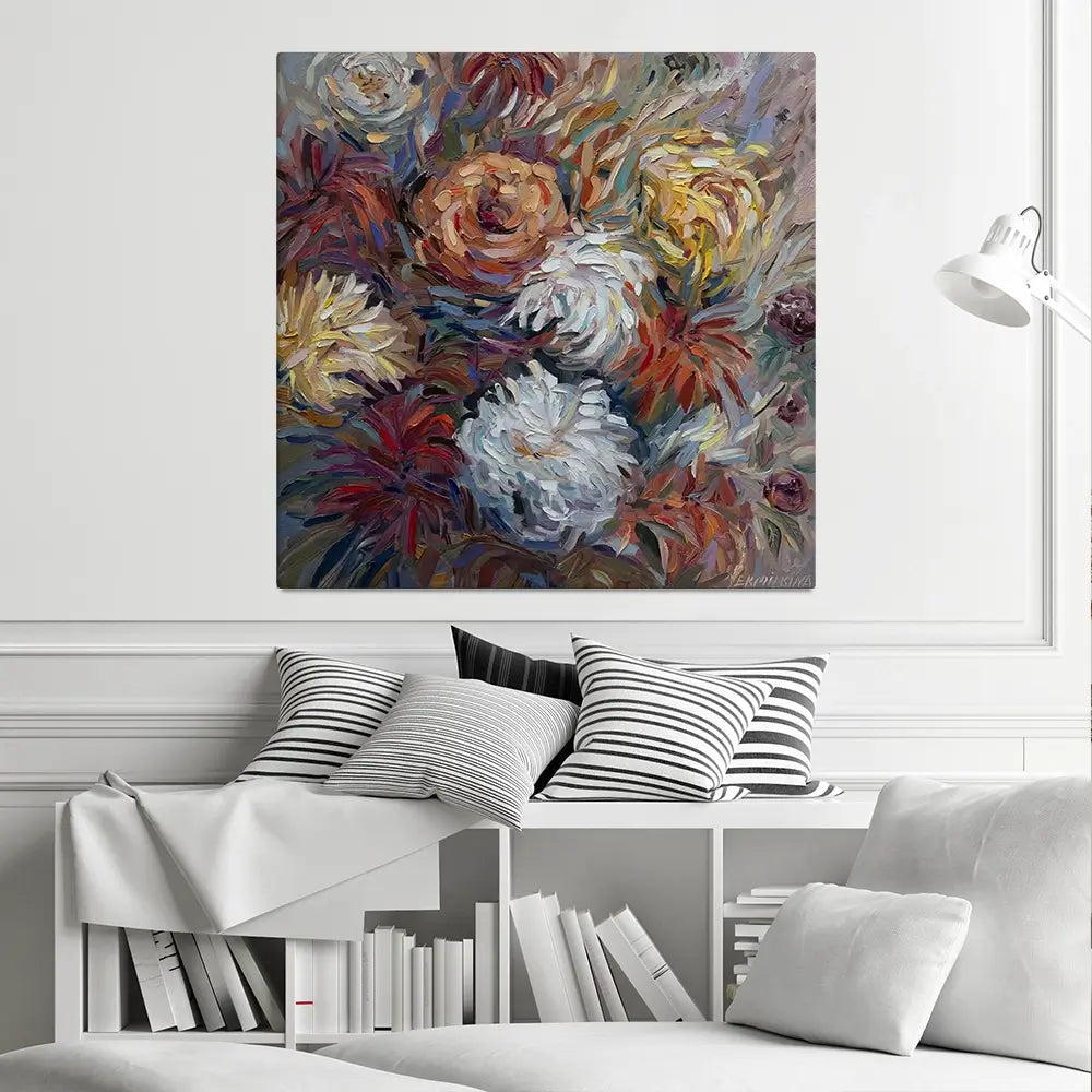 Flowers Square Canvas Print Flowers Square Canvas Print wall art product Ekaterina Ermilkina