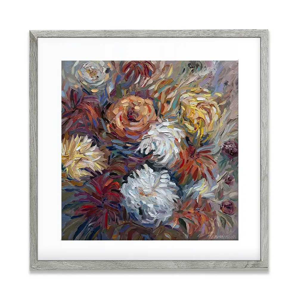 Flowers Square Framed Art Print Flowers Square Framed Art Print wall art product Ekaterina Ermilkina