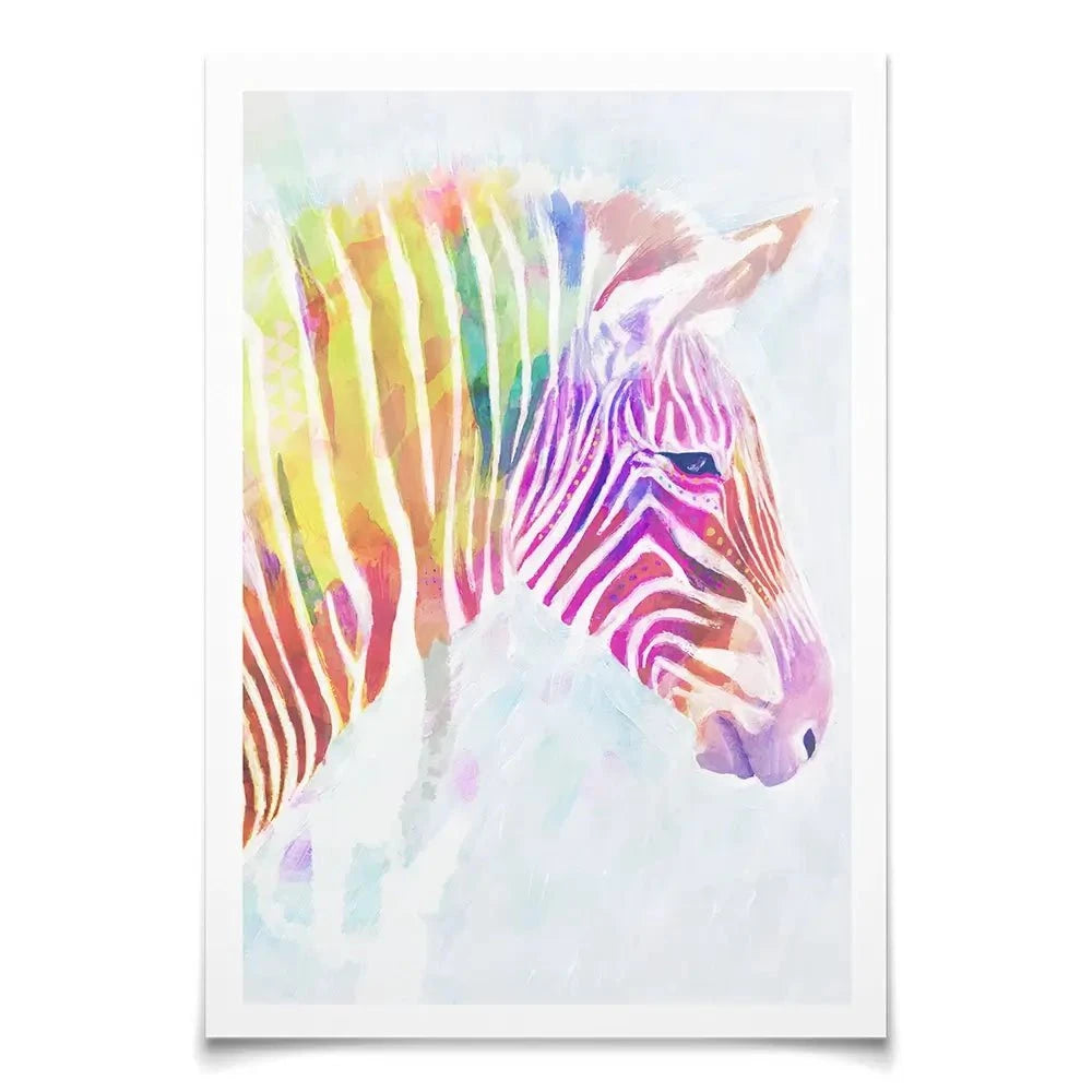 Fluroscent Zebra Art Print Fluroscent Zebra Art Print wall art product Victoria Borges