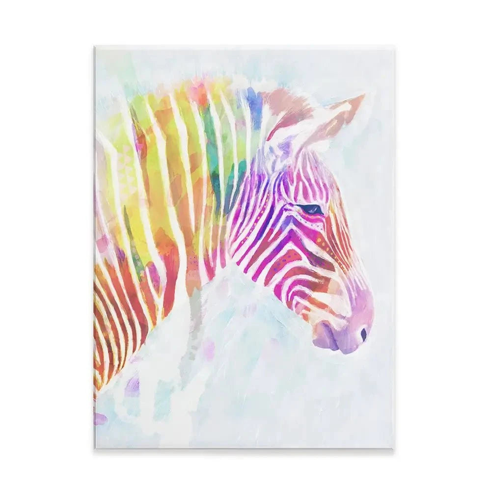 Fluroscent Zebra Canvas Print Fluroscent Zebra Canvas Print wall art product Victoria Borges