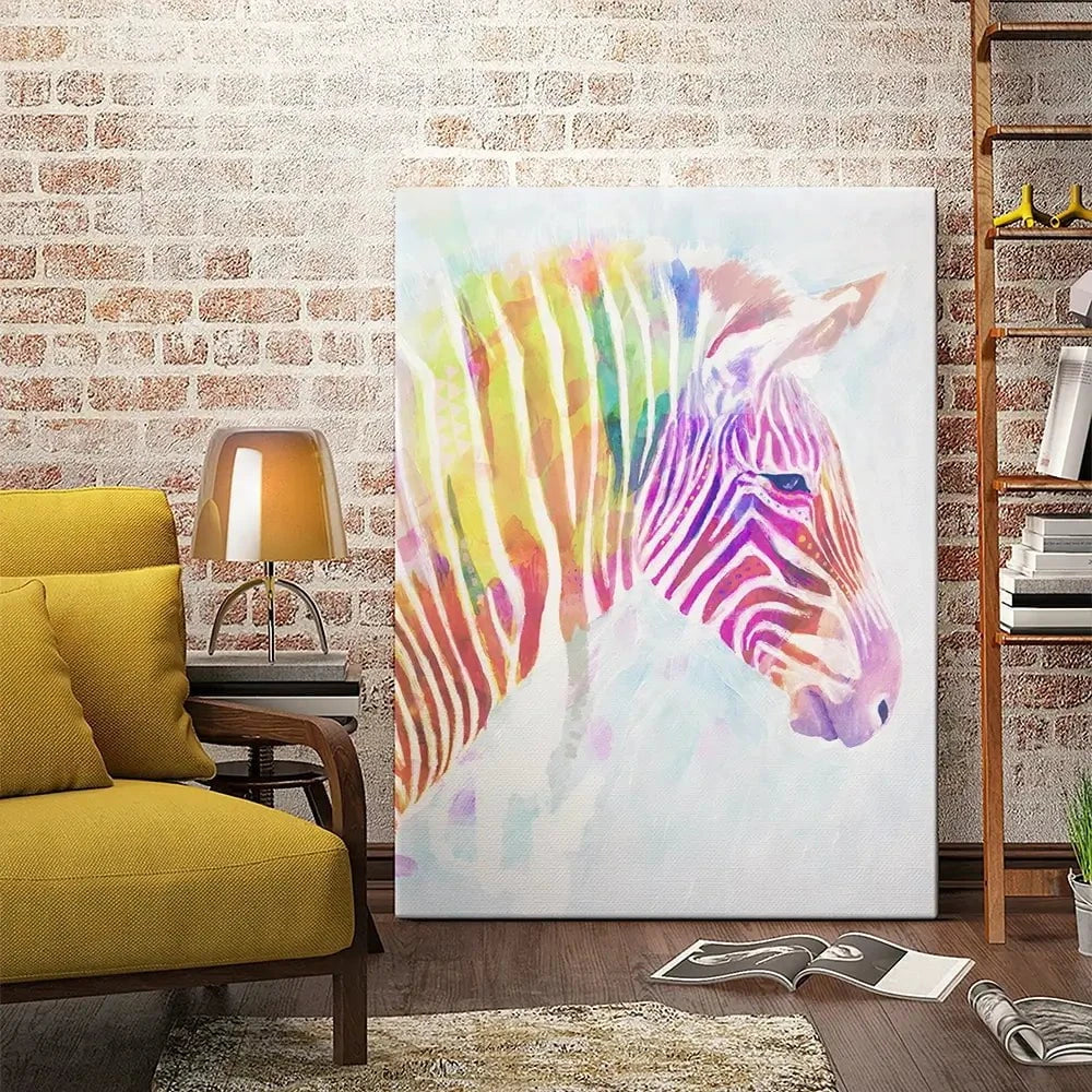 Fluroscent Zebra Canvas Print Fluroscent Zebra Canvas Print wall art product Victoria Borges