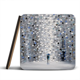 Foggy Rain Coaster Set Rainbow Soul Tree Coaster Set | Rainbow Soul Tree Art Coasters wall art product Ekaterina Ermilkina