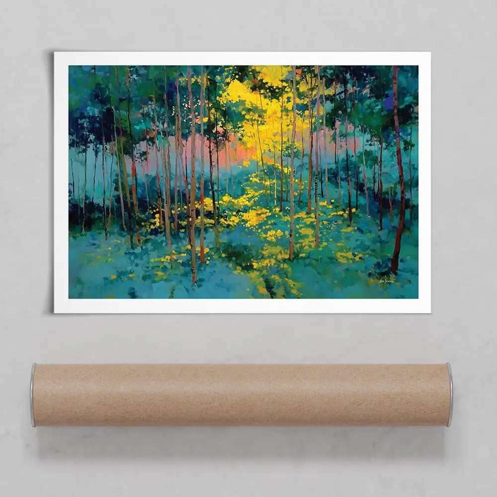 Forest Bathed In Celestial Glow Art Print Forest Bathed In Celestial Glow Art Print wall art product Leon Devenice