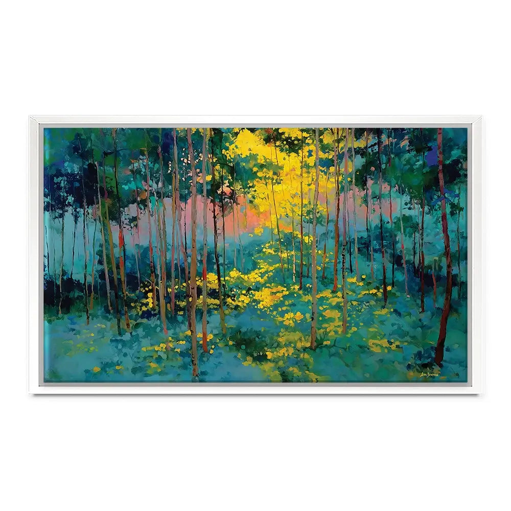 Forest Bathed In Celestial Glow Canvas Print Forest Bathed In Celestial Glow Canvas Print wall art product Leon Devenice