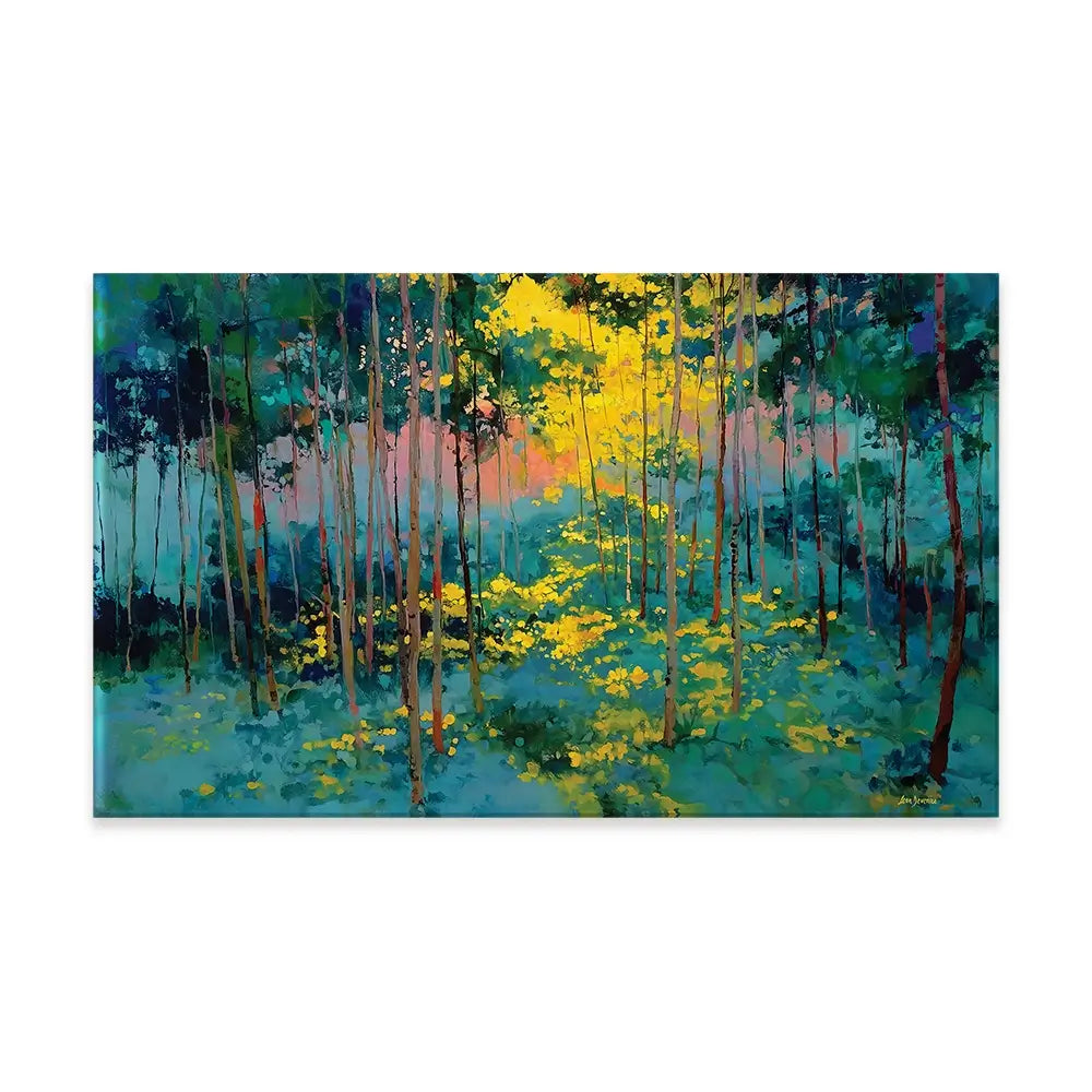 Forest Bathed In Celestial Glow Canvas Print Forest Bathed In Celestial Glow Canvas Print wall art product Leon Devenice