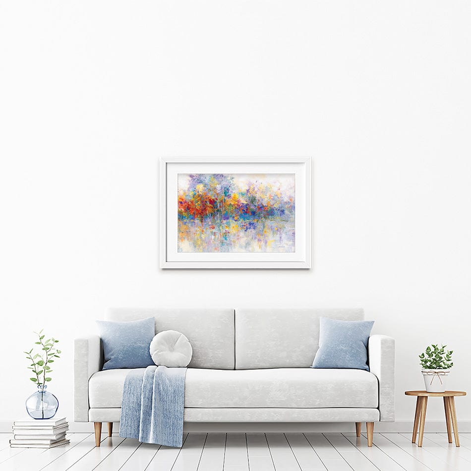 Forest By The Frozen Lake Framed Art Print wall art product Leon Devenice