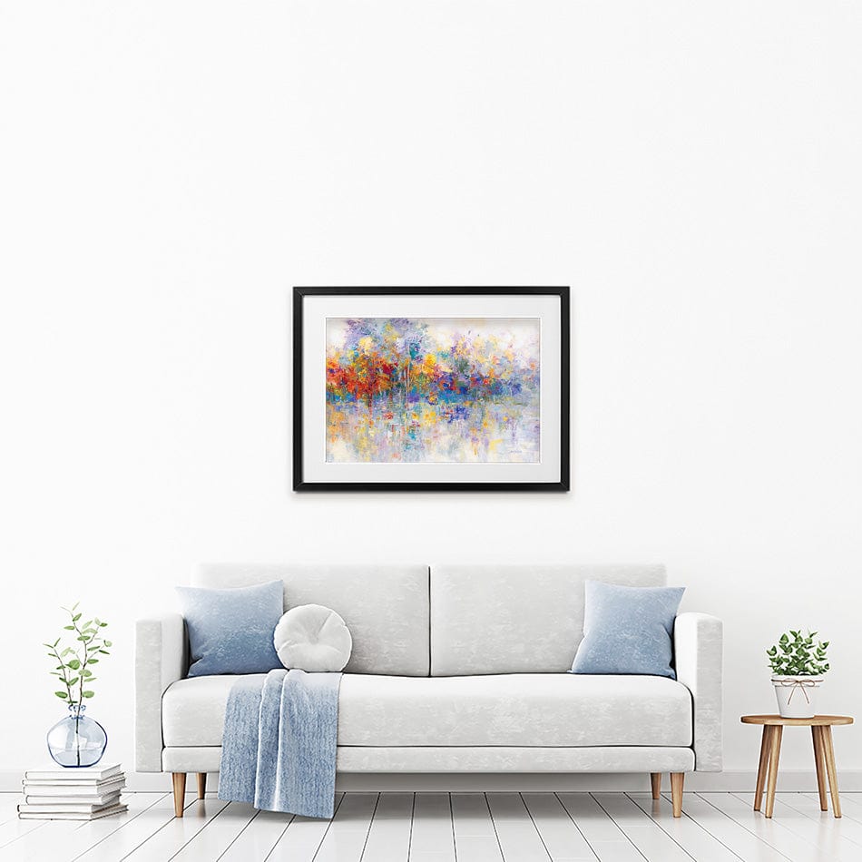 Forest By The Frozen Lake Framed Art Print wall art product Leon Devenice