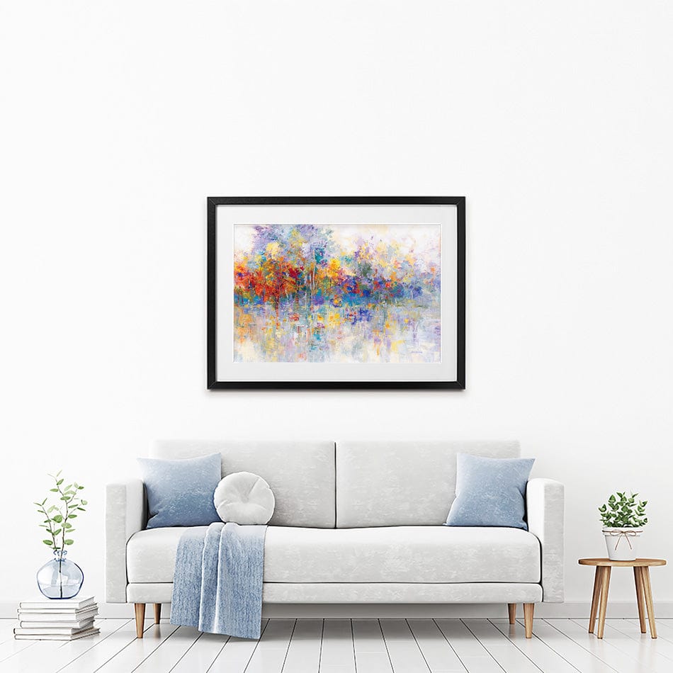 Forest By The Frozen Lake Framed Art Print wall art product Leon Devenice