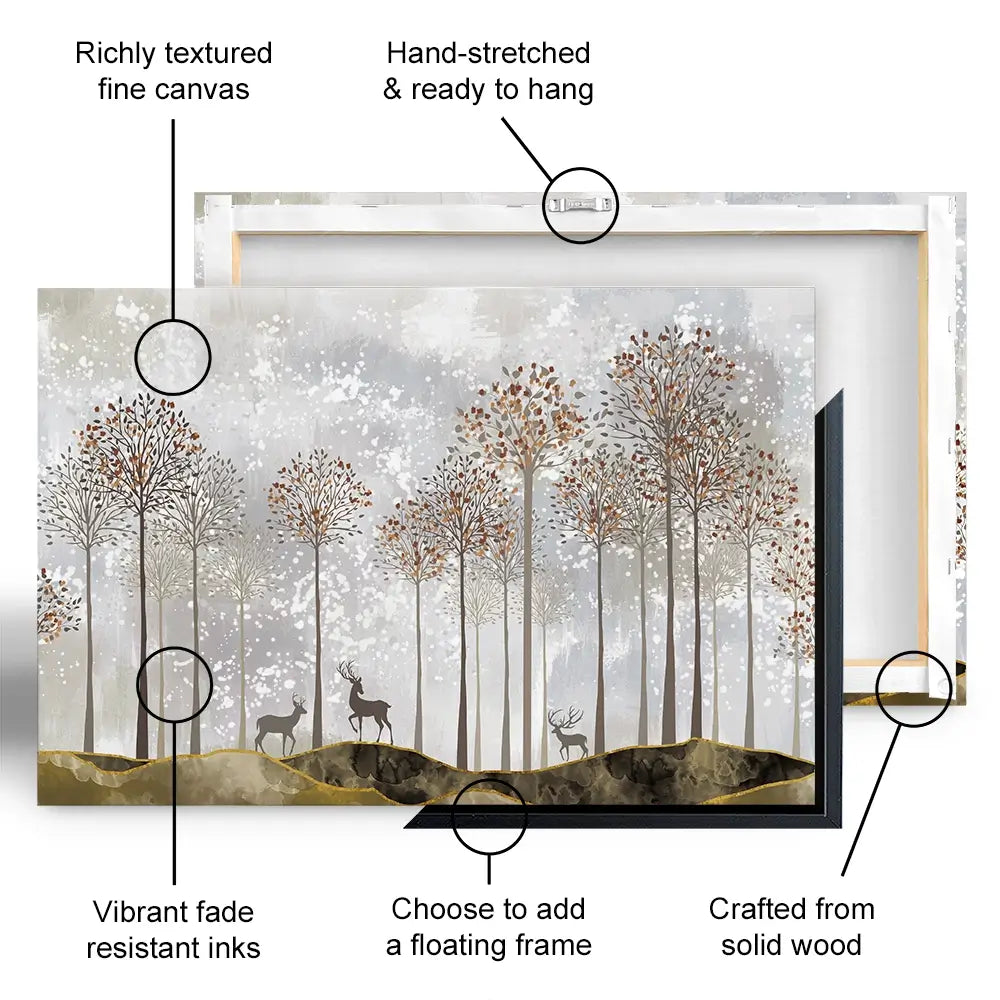 Forest Deer Canvas Print Forest Deer Canvas Print wall art product 3d artwork wallpaper / Shutterstock