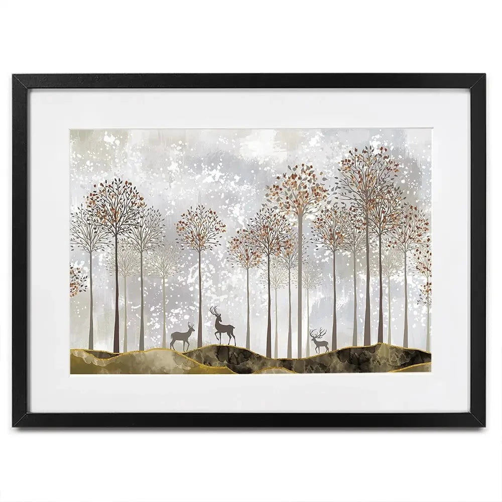 Forest Deer Framed Art Print Forest Deer Framed Art Print wall art product 3d artwork wallpaper / Shutterstock