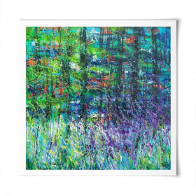 Forest Greens Square Art Print Forest Greens Square Art Print wall art product Jane Brookshaw