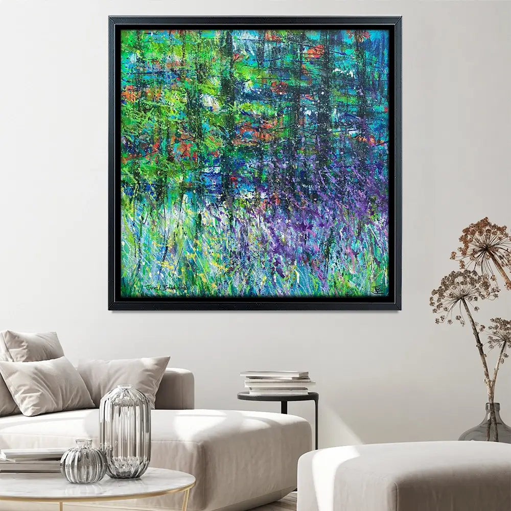 Forest Greens Square Canvas Print Forest Greens Square Canvas Print wall art product Jane Brookshaw
