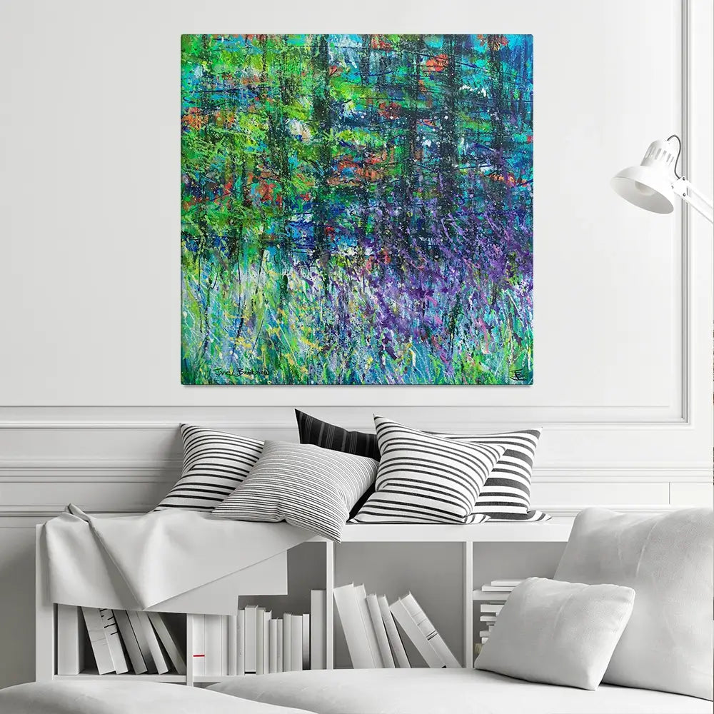 Forest Greens Square Canvas Print Forest Greens Square Canvas Print wall art product Jane Brookshaw